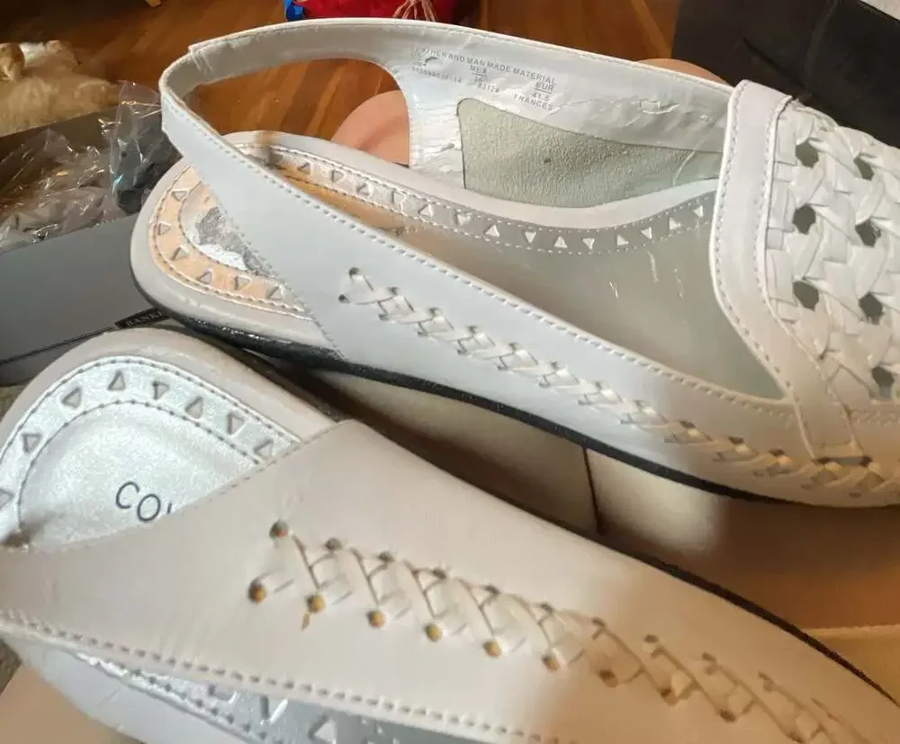 Covington White Woven Slingback Flats